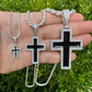 925 Sterling Silver Black Enamel Cross Pendant  customdiamjewel   