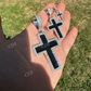 925 Sterling Silver Black Enamel Cross Pendant  customdiamjewel   
