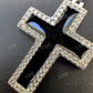 925 Sterling Silver Black Enamel Cross Pendant  customdiamjewel   