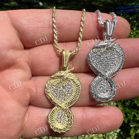 Dragon Infinite Flame Round Diamond Pendant  customdiamjewel   