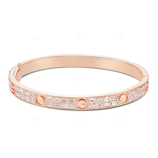 Luxury Cartier Style Love Bangle Bracelet in 18K Gold Plated Finish CustomDiamJewel