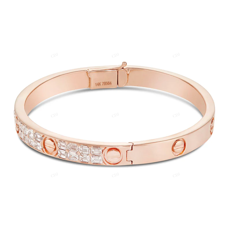 Luxury Cartier Style Love Bangle Bracelet in 18K Gold Plated Finish CustomDiamJewel