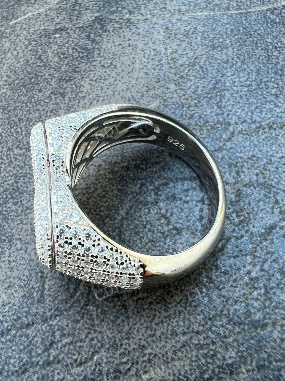 Baguette Diamond Heart Shape Iced Hip Hop Ring  customdiamjewel   