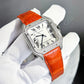 Small Diamond Orange Belt Cartier Moissanite Watch customdiamjewel