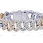 Two Tone VVS Moissanite Chunky Cuban Bracelet