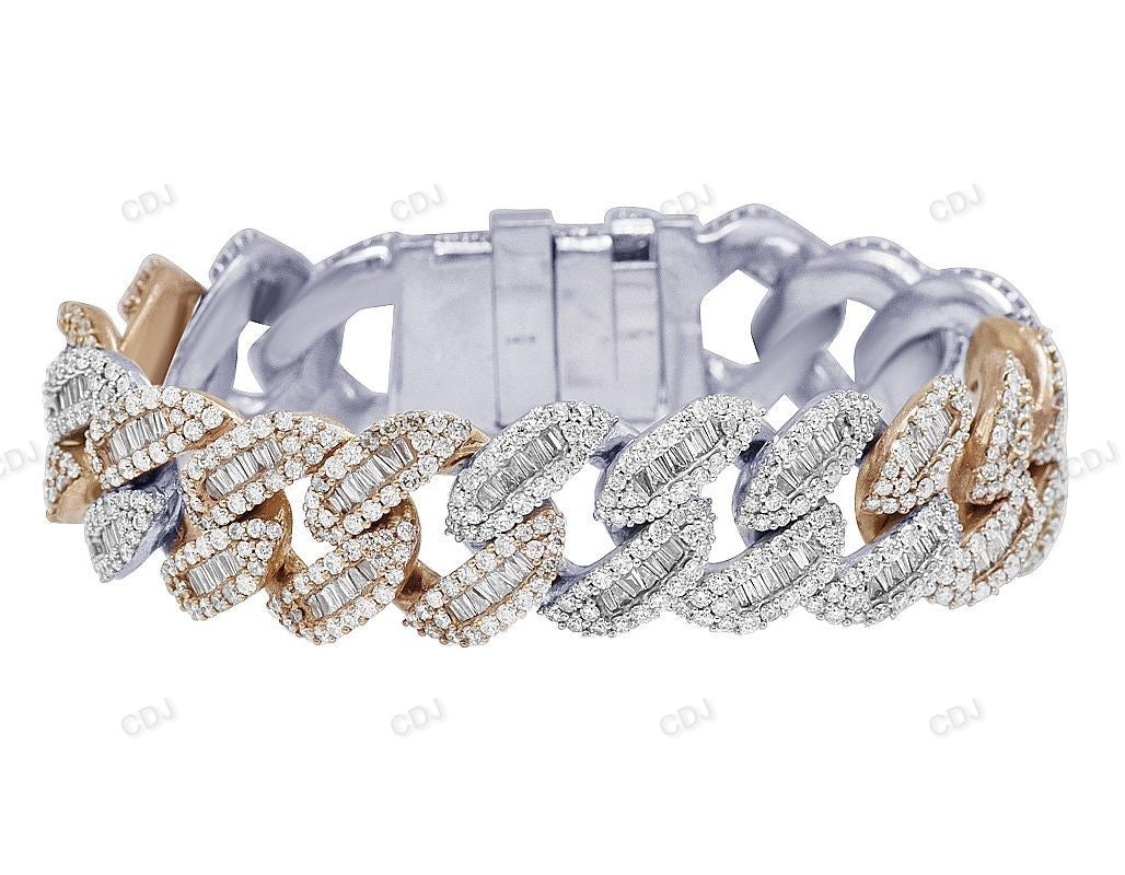 Two Tone VVS Moissanite Chunky Cuban Bracelet