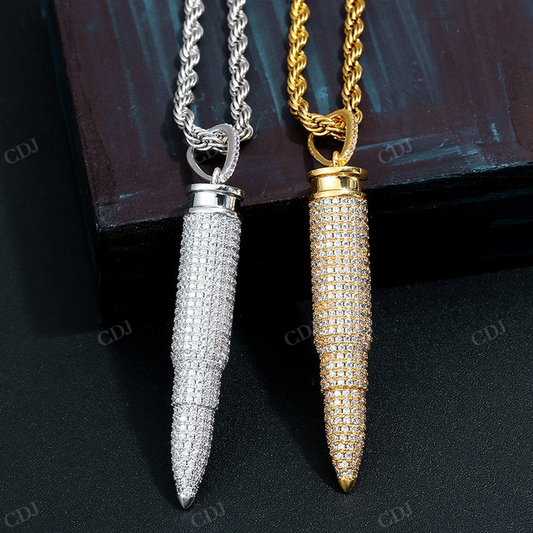 Iced Out Bullet Hip Hop pendant hip hop jewelry CustomDiamJewel