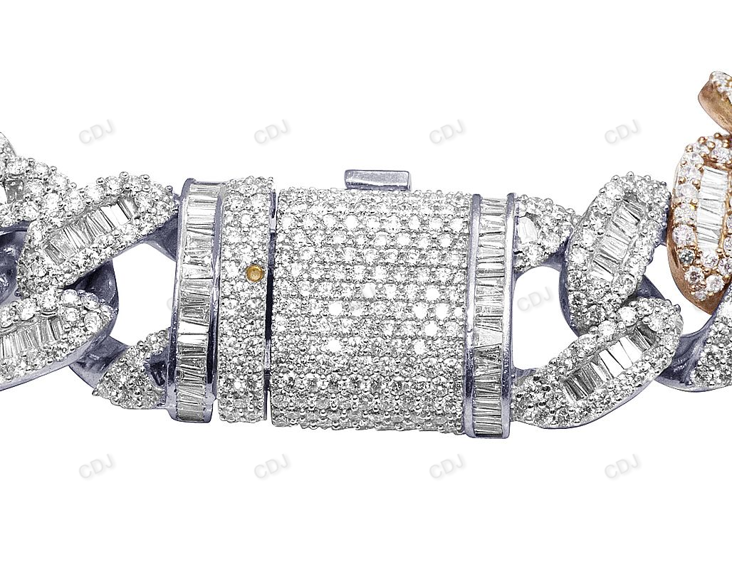 Two Tone VVS Moissanite Chunky Cuban Bracelet