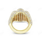 Sterling silver Moissanite Gold Plated Cross Baguette Diamond Ring hip hop jewelry CustomDiamJewel