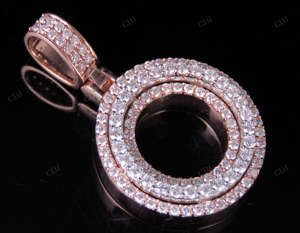 1.5" 1.6 CTW 10K Two Tone Gold Diamond Custom Initial 'O' Letter Pendant CustomDiamJewel