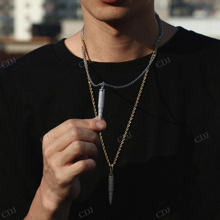 Iced Out Bullet Hip Hop pendant hip hop jewelry CustomDiamJewel