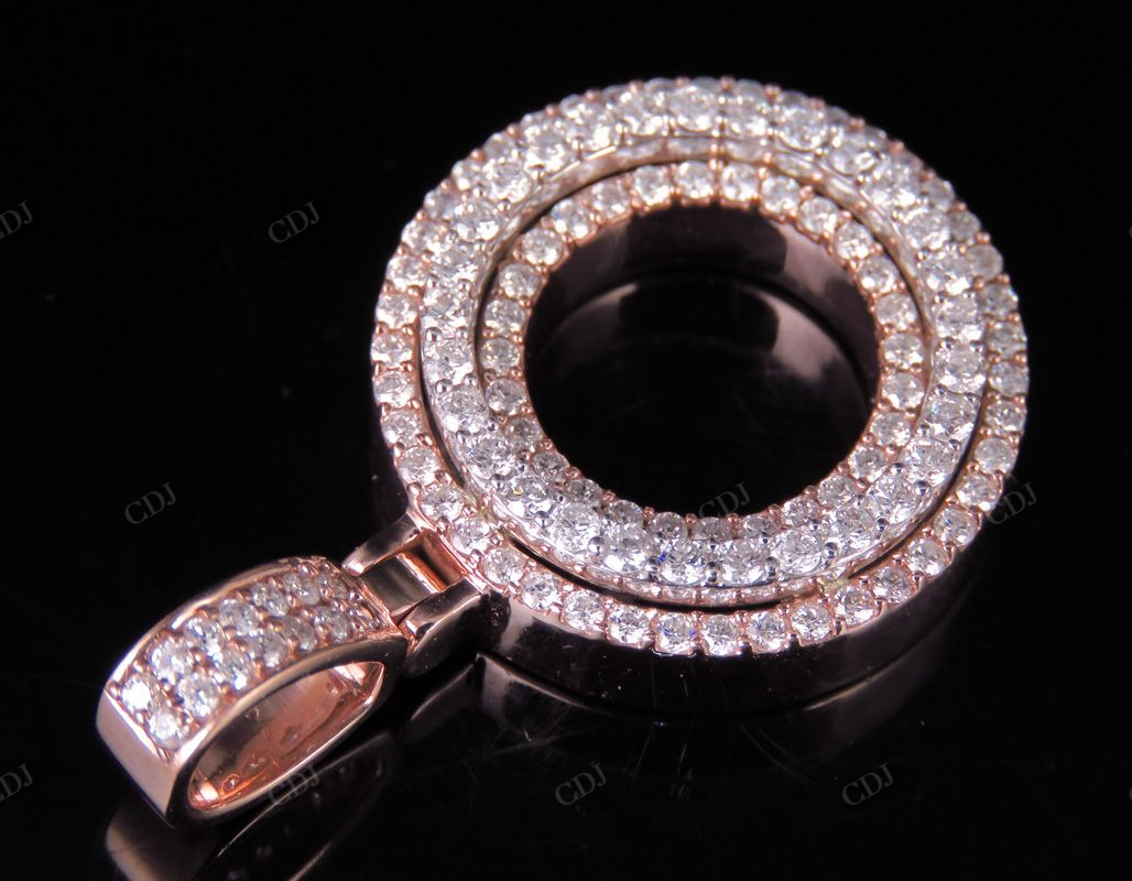 1.5" 1.6 CTW 10K Two Tone Gold Diamond Custom Initial 'O' Letter Pendant CustomDiamJewel