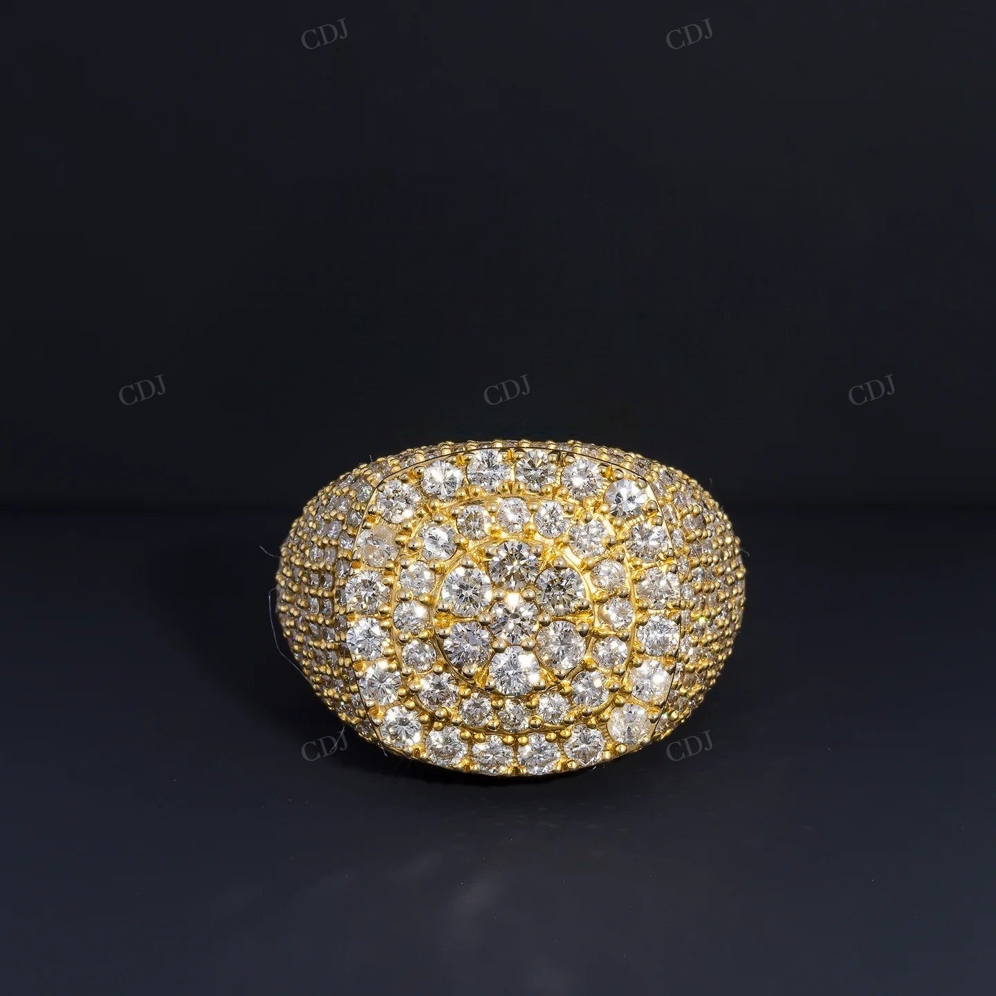 Sterling Silver Moissanite Round Cluster Ring hip hop ring customdiamjewel