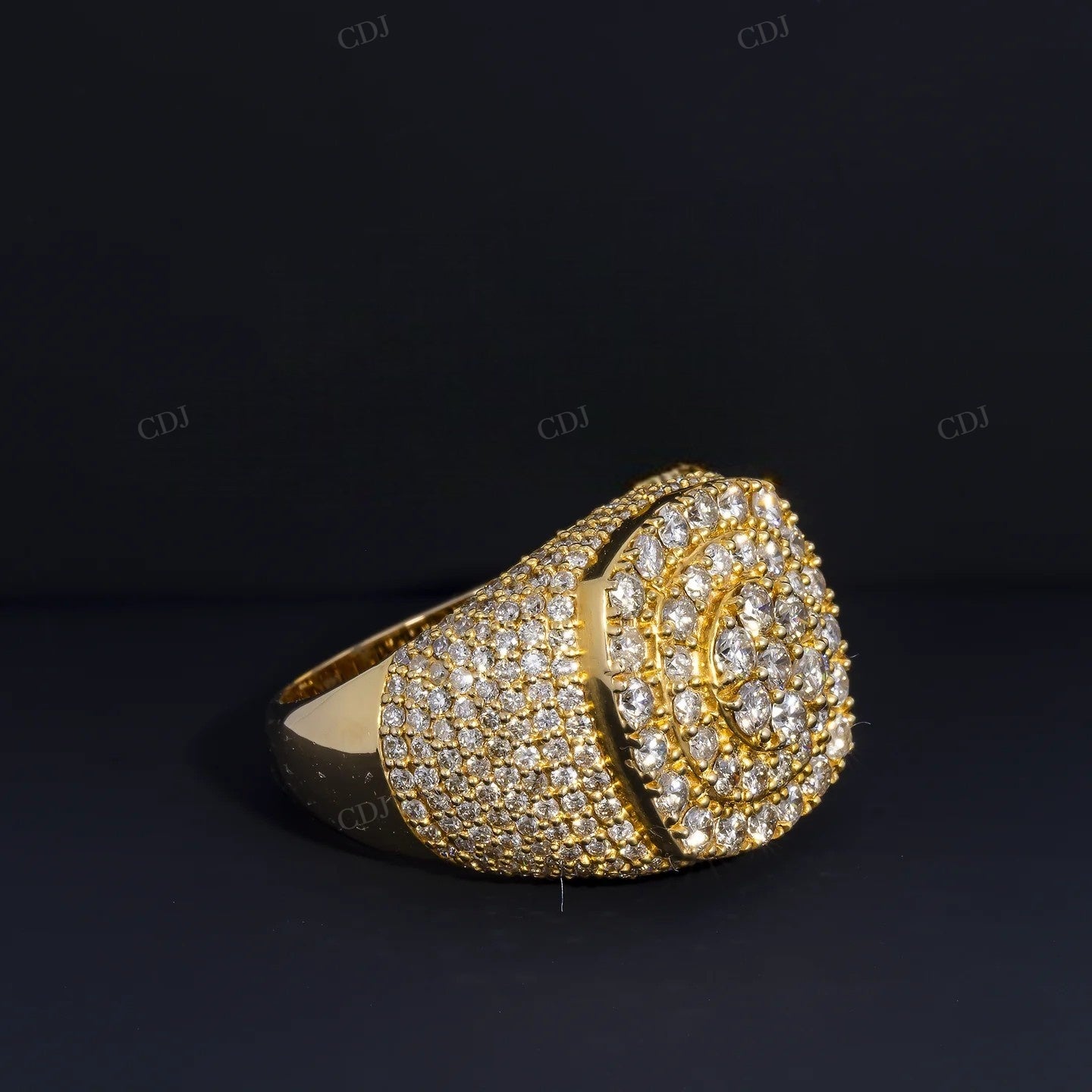 Sterling Silver Moissanite Round Cluster Ring hip hop ring customdiamjewel