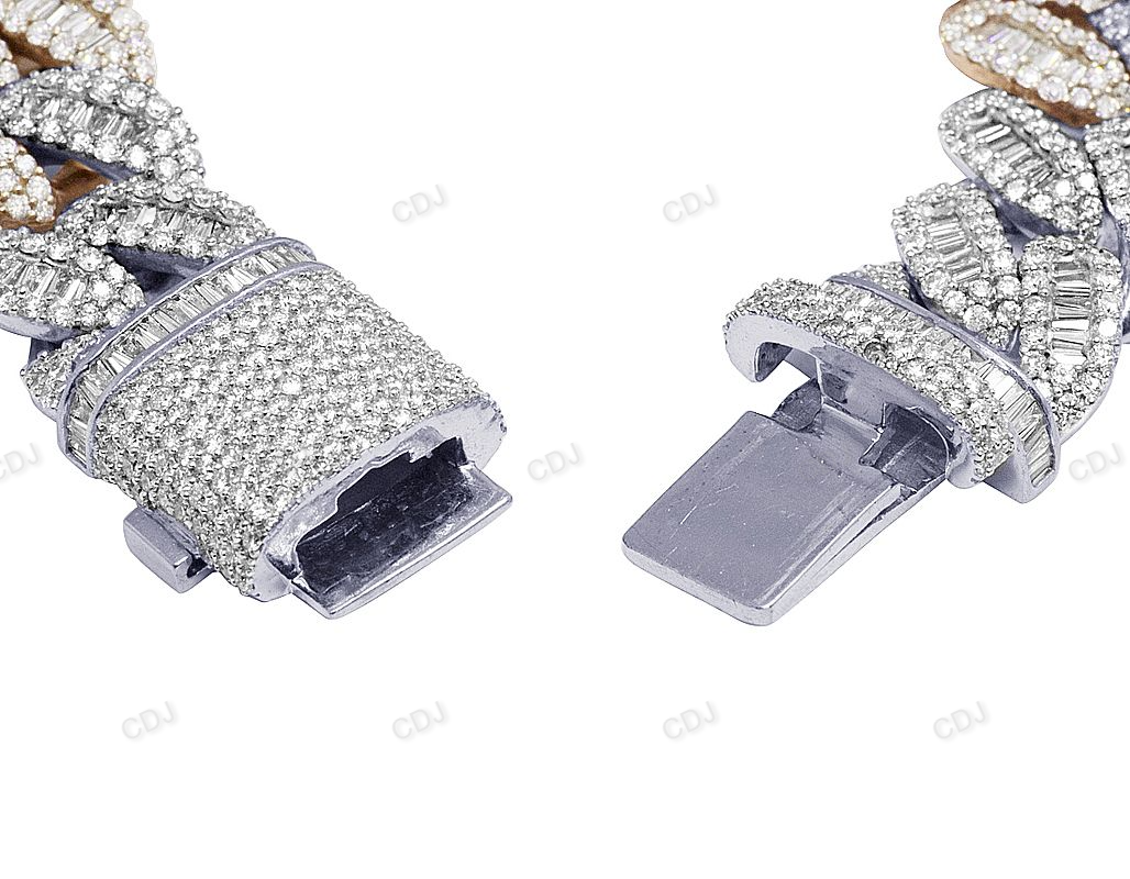 Two Tone VVS Moissanite Chunky Cuban Bracelet