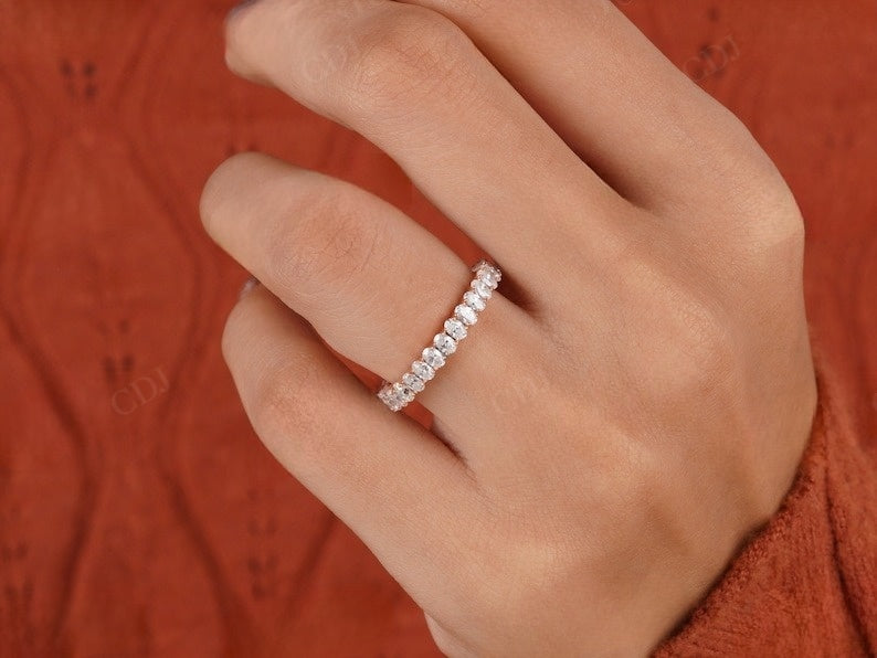 3.50CTW Oval Lab Grown Diamond Bridal Matching Band  customdiamjewel   