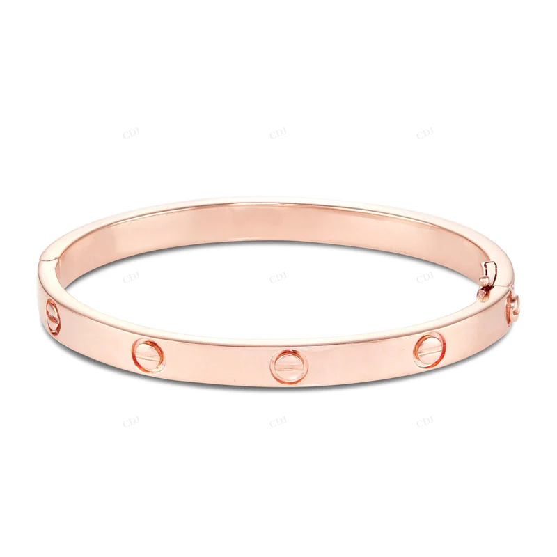 Luxury Cartier Style Love Bangle Bracelet in 18K Gold Plated Finish CustomDiamJewel