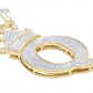 2" Natural Diamond Gold Initial Q Letter Pendant CustomDiamJewel
