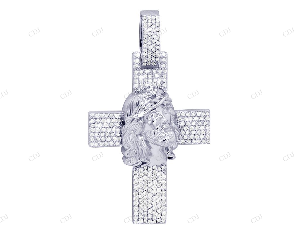 2.0 CTW Jesus on Cross 10K Gold Lab Grown Diamond Pendant Hip Hop Pendent CustomDiamJewel