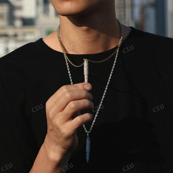 Iced Out Bullet Hip Hop pendant hip hop jewelry CustomDiamJewel