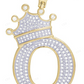 2" Natural Diamond Gold Initial Q Letter Pendant CustomDiamJewel