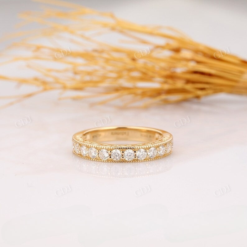 0.24CTW Natural Diamond Channel Set Filigree Wedding Band Wedding Band customdiamjewel 10 KT Solid Gold Yellow Gold VVS-EF