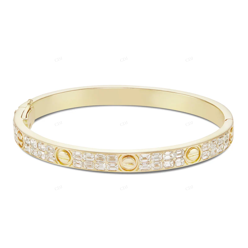 Luxury Cartier Style Love Bangle Bracelet in 18K Gold Plated Finish CustomDiamJewel