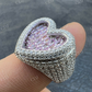 Baguette Diamond Heart Shape Iced Hip Hop Ring  customdiamjewel   