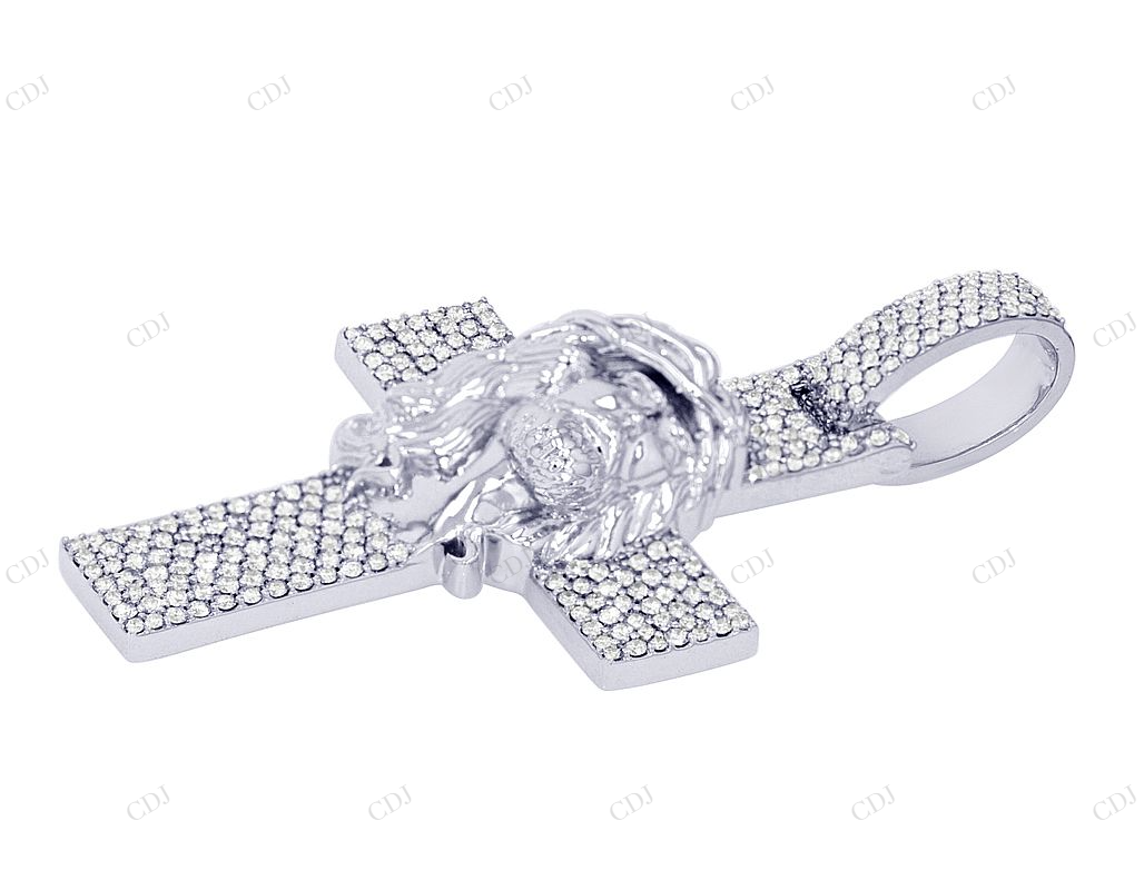 2.0 CTW Jesus on Cross 10K Gold Lab Grown Diamond Pendant Hip Hop Pendent CustomDiamJewel