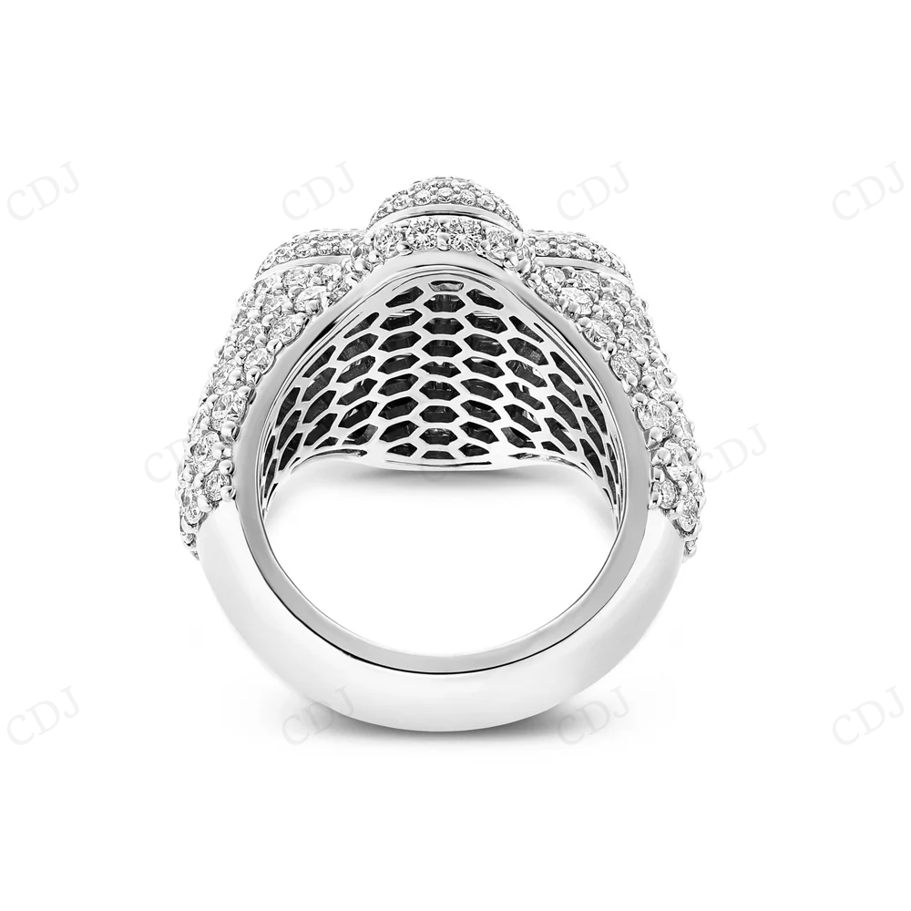 Sterling silver Moissanite Gold Plated Cross Baguette Diamond Ring hip hop jewelry CustomDiamJewel
