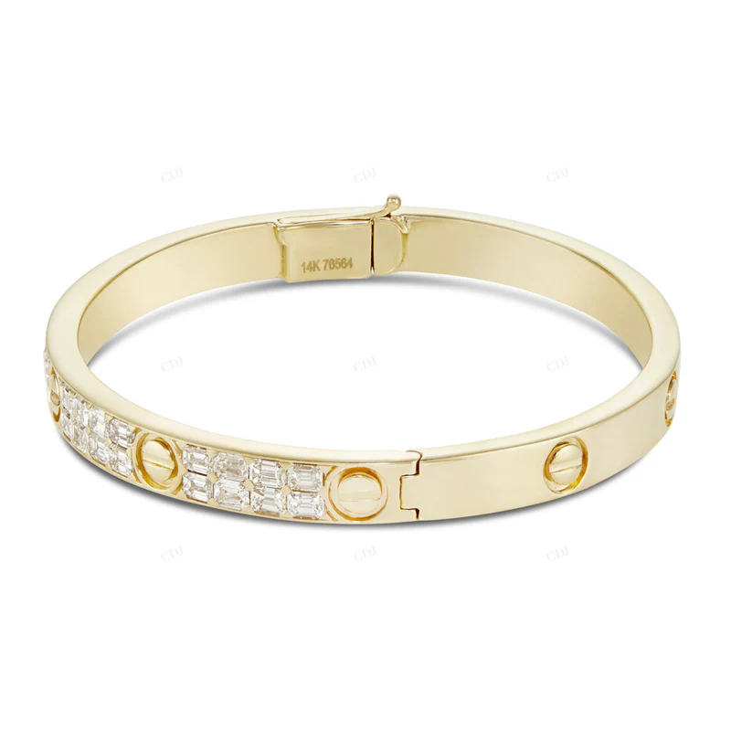 Luxury Cartier Style Love Bangle Bracelet in 18K Gold Plated Finish CustomDiamJewel