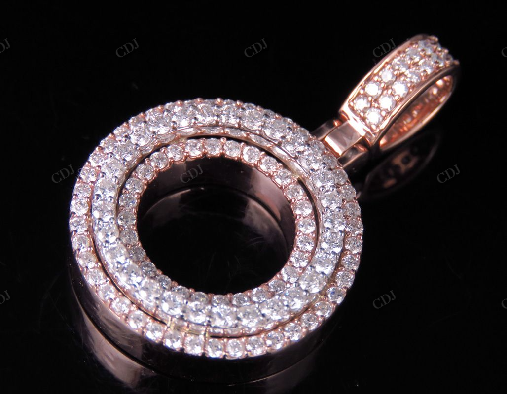 1.5" 1.6 CTW 10K Two Tone Gold Diamond Custom Initial 'O' Letter Pendant CustomDiamJewel