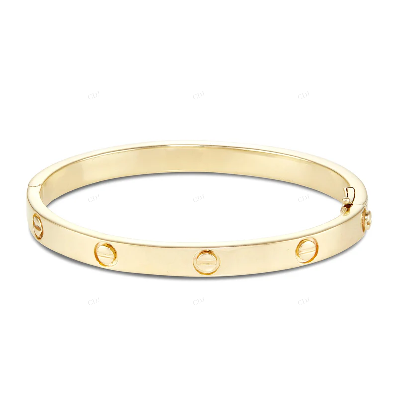 Luxury Cartier Style Love Bangle Bracelet in 18K Gold Plated Finish CustomDiamJewel