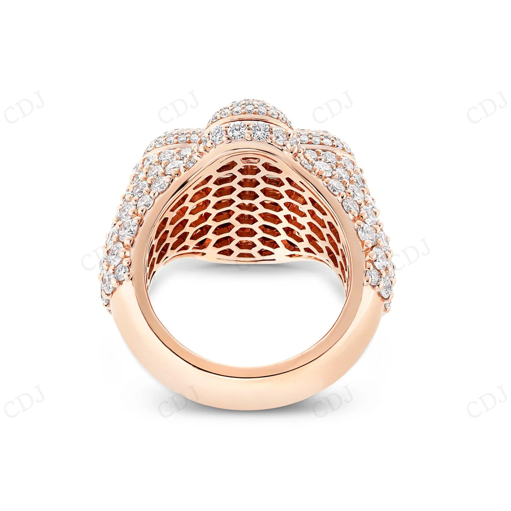 Sterling silver Moissanite Gold Plated Cross Baguette Diamond Ring hip hop jewelry CustomDiamJewel