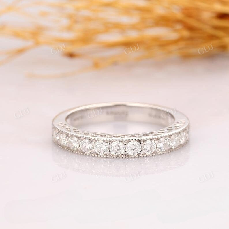 0.24CTW Natural Diamond Channel Set Filigree Wedding Band Wedding Band customdiamjewel 10 KT Solid Gold White Gold VVS-EF