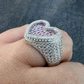 Baguette Diamond Heart Shape Iced Hip Hop Ring  customdiamjewel   