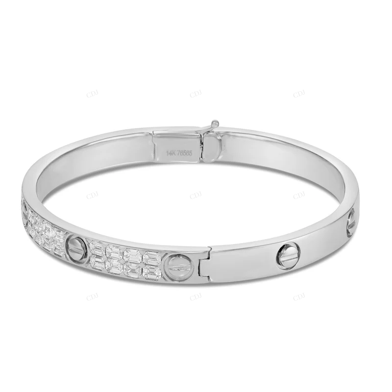 Luxury Cartier Style Love Bangle Bracelet in 18K Gold Plated Finish CustomDiamJewel