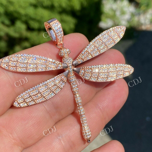 14k Gold Dragonfly Piece Pendant For Women  customdiamjewel   