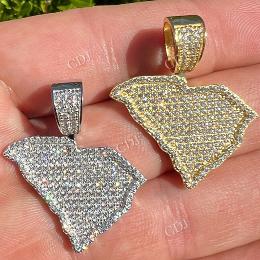 South Carolina Shape Hip Hop Pendant  customdiamjewel   