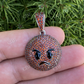 925 Silver Angry Red Face Emoji Pendant  customdiamjewel   