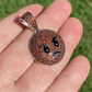 925 Silver Angry Red Face Emoji Pendant  customdiamjewel   