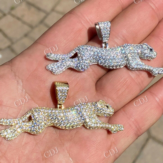Panther Cheetah Puma Sterling Silver Pendant  customdiamjewel   