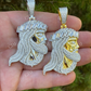 14k Gold Jesus Piece Iced Hip Hop Pendant  customdiamjewel   