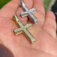 1" Iced Diamond Cross Pendant  customdiamjewel   