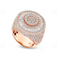 18kt Yellow Gold Circle Halo Baguette Diamond Moissanite Ring hip hop jewelry CustomDiamJewel