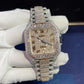 Rose White Fully Iced Out Roman Dial Hip Hop Cartier Automatic Swiss Movement Watch customdiamjewel
