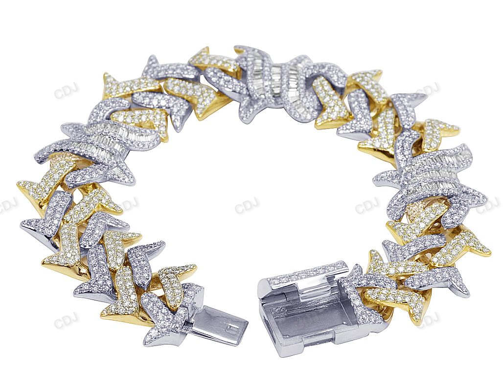 High Quality Silver Moissainte Thron Cuban Bracelet hip hop jewelry CustomDiamJewel
