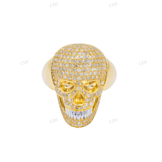 Sterling Silver Moissanite Skull Ring Hip Hop Ring customdiamjewel