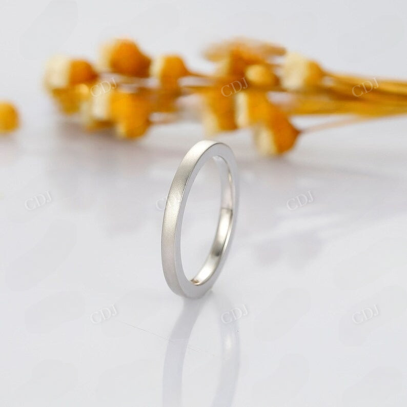 2.20mm Solid 14k White Gold Matte Finish Wedding Band  customdiamjewel   