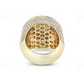 18kt Yellow Gold Circle Halo Baguette Diamond Moissanite Ring hip hop jewelry CustomDiamJewel